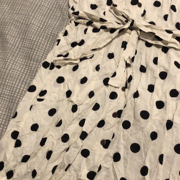 Polka dot button down midi dress - Picture 3 of 4